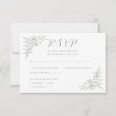 Elegante Botanische Monogram Sage Groene Bruiloft RSVP Kaartje (Voorkant)