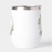 Elegante botanische monogram wijnglas met naam (Links)
