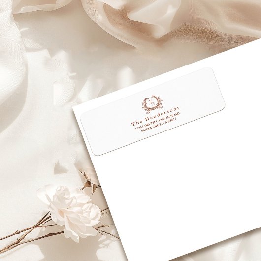 Elegante botanische monogrammen crest etiket