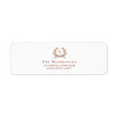 Elegante botanische monogrammen crest etiket (Voorkant)
