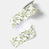 Elegante botanische olijf satijnen lint (Achterkant)