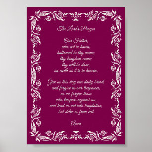 Elegante Botanische Ons Vaders Gebed Poster