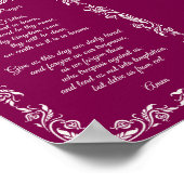 Elegante Botanische Ons Vaders Gebed Poster (Hoek)