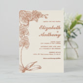 Elegante botanische orchidee echte Folie bruiloft Folie Uitnodiging (Staand Voorkant)