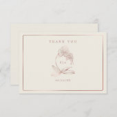Elegante botanische orchidee monogram bruiloft bedankkaart (Voorkant / Achterkant)
