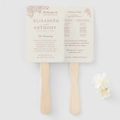 Elegante Botanische Orchidee Wedding Ceremony Prog Handwaaier (Voorkant en achterkant)
