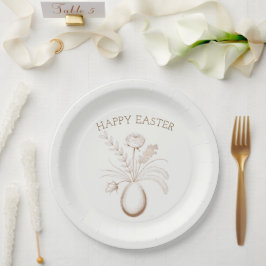 Elegante botanische paasbrunch papieren borden bordje