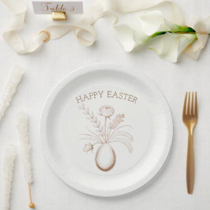 Elegante botanische paasbrunch papieren borden bordje