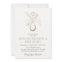Elegante botanische Pasen brunch uitnodigingskaart