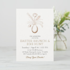 Elegante botanische Pasen brunch uitnodigingskaart Kaart