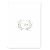 Elegante botanische pastel bloemenrustieke bruilof kaart (Achterkant)