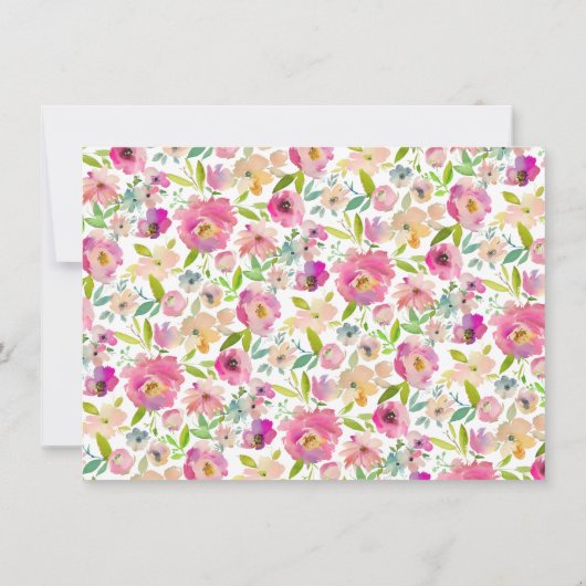 Elegante Botanische Pastel Blush Roze Bloemen Lijs Notitiekaartje (Achterkant)