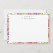 Elegante Botanische Pastel Blush Roze Bloemen Lijs Notitiekaartje (Voorkant)