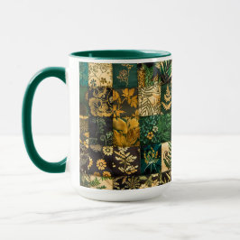 ✨Elegante botanische patchwork bloempatroonontwerp Mok