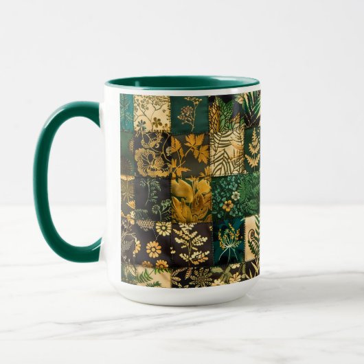 ✨Elegante botanische patchwork bloempatroonontwerp Mok (Links)