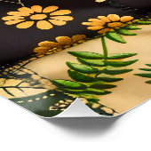 ✨Elegante botanische patchwork bloempatroonontwerp Perfect Poster (Hoek)