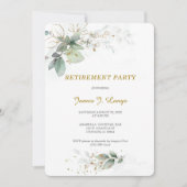 Elegante Botanische Pensioen Partij Kaart (Voorkant)