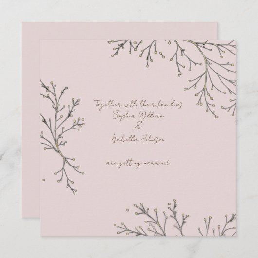 Elegante botanische platte Kaart (Voorkant / Achterkant)