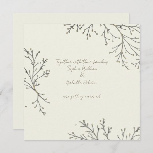 Elegante botanische platte Kaart (Voorkant / Achterkant)