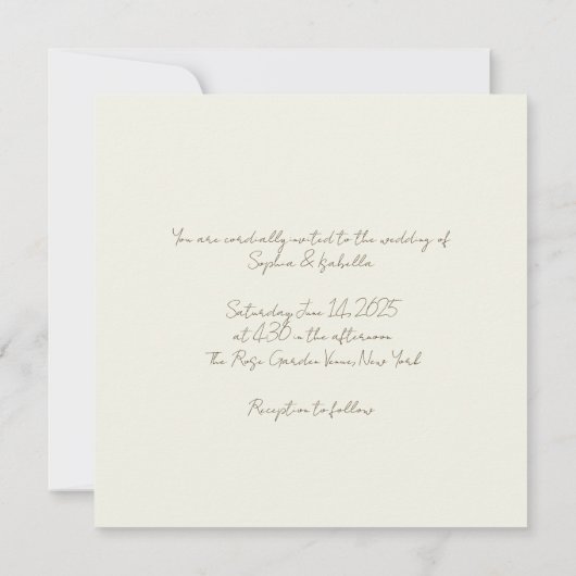 Elegante botanische platte Kaart (Achterkant)