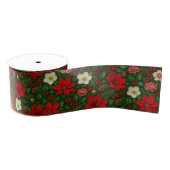 Elegante botanische poinsettia bloemsierkunst patr grosgrain lint (Spoel)