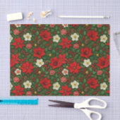 Elegante botanische poinsettia bloemsierkunst patr tissuepapier (Craft)