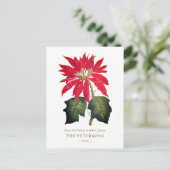 Elegante Botanische Poinsettia Flower Briefkaart (Staand voorkant)