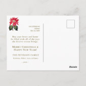 Elegante Botanische Poinsettia Flower Briefkaart (Achterkant)
