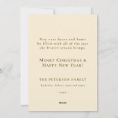 Elegante  Botanische Poinsettia Flower Feestdagenkaart (Achterkant)