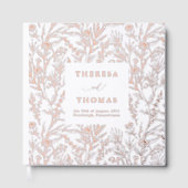 Elegante Botanische Print Roos bruiloft Gastenboek (Voorkant)