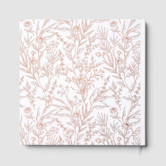 Elegante Botanische Print Roos bruiloft Gastenboek (Achterkant)