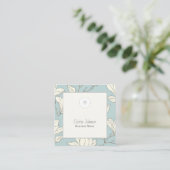 Elegante Botanische QR-code Vierkante Visitekaartje (Staand voorkant)