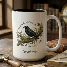 Elegante Botanische Raven Geschenk Introvert Natuu Tweekleurige Koffiemok