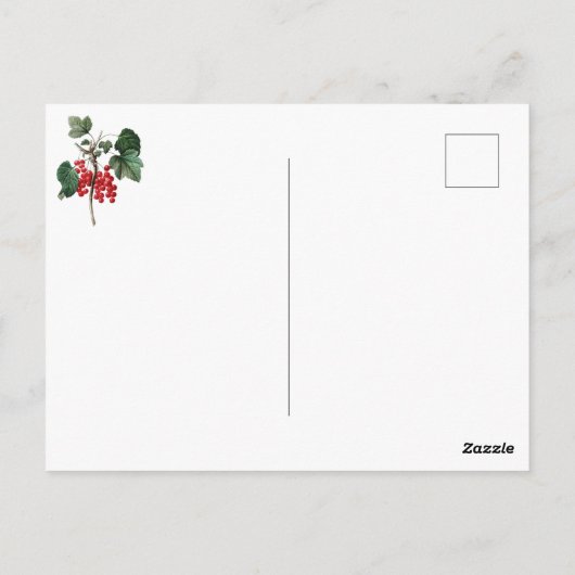 Elegante botanische  rode bessen fruit briefkaart (Achterkant)