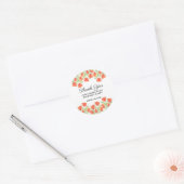 Elegante Botanische Rode Tulp Dank u Verjaardag Ronde Sticker (Envelop)