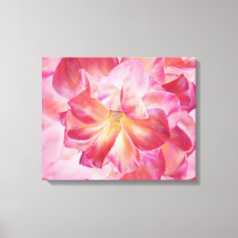 Elegante Botanische Roos Blossom Wrapped Canvas Ar Afdruk