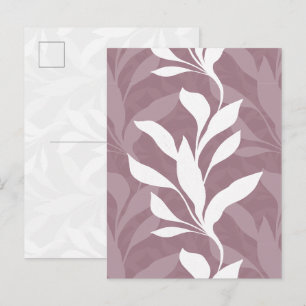 Elegante botanische roos mauve blad in Grace Briefkaart