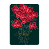 Elegante botanische rouskaart met vouw magneet (Verticaal)