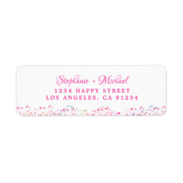 Elegante botanische roze groene bladeren etiket