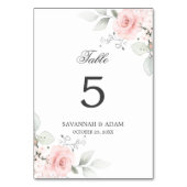 Elegante Botanische Roze Roze Groen Kaart (Voorkant)