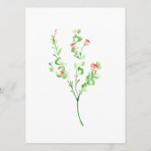Elegante botanische roze waterverfrozen menu kaart (Achterkant)