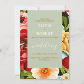 Elegante botanische rozen kaart (Voorkant)