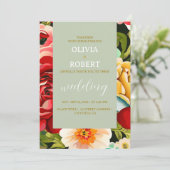 Elegante botanische rozen kaart (Staand voorkant)