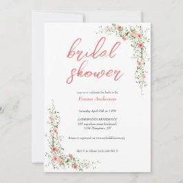 Elegante Botanische Rozen Roze vrijgezellenfeest Kaart