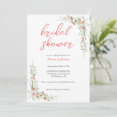 Elegante Botanische Rozen Roze vrijgezellenfeest Kaart (Staand voorkant)