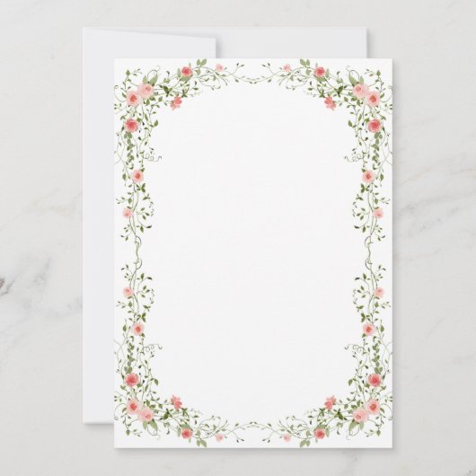 Elegante Botanische Rozen Roze vrijgezellenfeest Kaart (Achterkant)