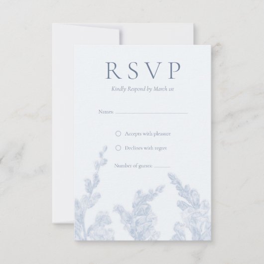 Elegante botanische RSVP bruiloft uitnodiging (Voorkant)