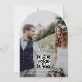 Elegante Botanische RSVP QR Code Arch Fotobruiloft Kaart (Achterkant)