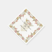 Elegante botanische rustieke groen bloemenbruid servet (Hoek)