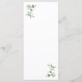 Elegante Botanische Salie Groen Eucalyptus Script Menu (Achterkant)